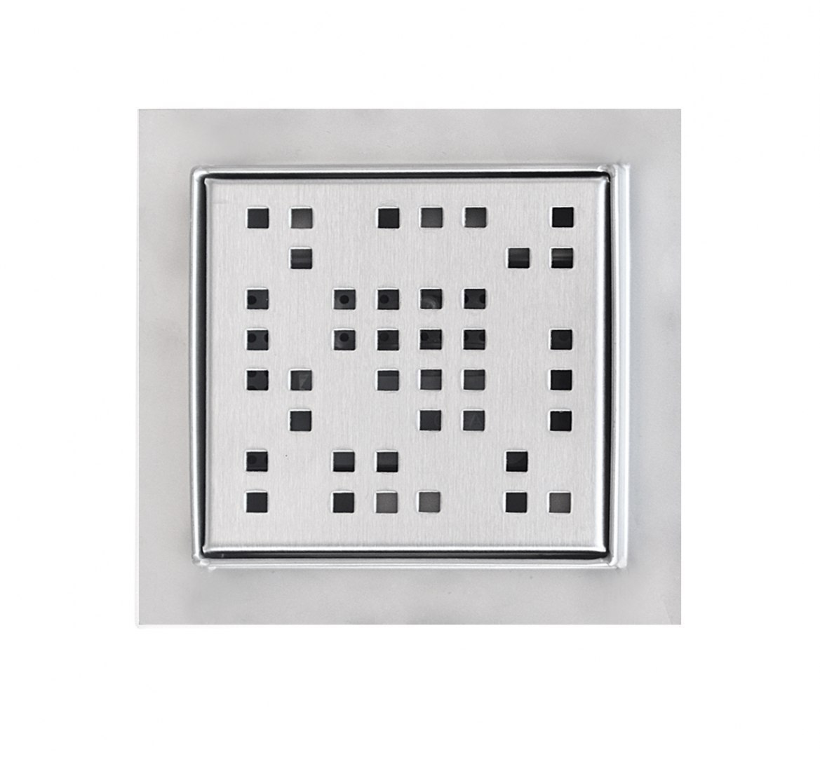Čtvercový sprchový odtok z nerezové oceli 12x12cm mřížka Pixel M16820